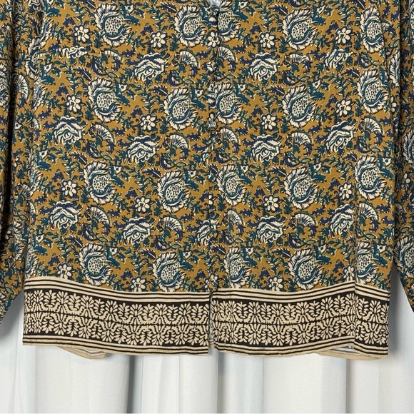 Faherty Floral Button Front Blouse Size Small Boho - Picture 5 of 13